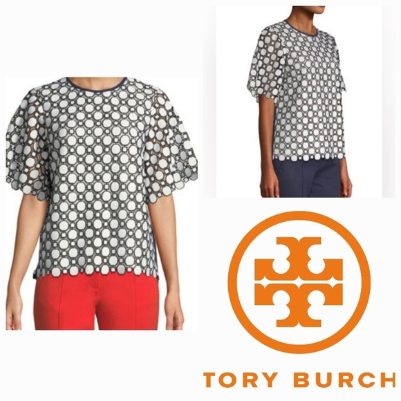 NWT Tory Burch Gloria Geometric Top 4 Small - Picture 2 of 7